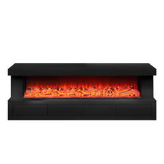 Dorian Black 70.5"W Fireplace TV Stand - Ornate Home