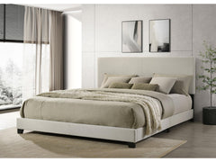 Dorian Cream Fabric Upholstered California King Panel Bed - Ornate Home