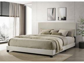 Dorian Cream Fabric Upholstered California King Panel Bed - Ornate Home