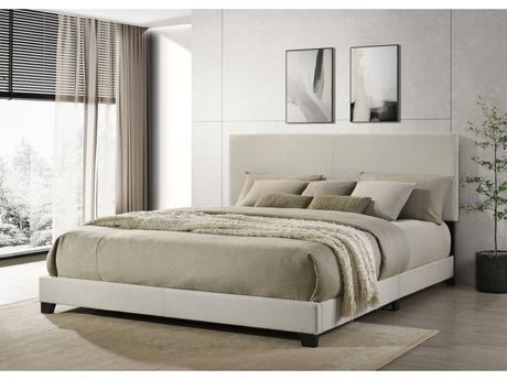 Dorian Cream Fabric Upholstered California King Panel Bed - Ornate Home