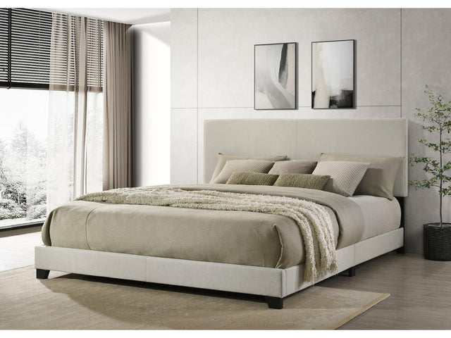 Dorian Cream Fabric Upholstered California King Panel Bed - Ornate Home