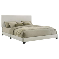 Dorian Cream Fabric Upholstered California King Panel Bed - Ornate Home