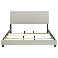 Dorian Cream Fabric Upholstered California King Panel Bed - Ornate Home
