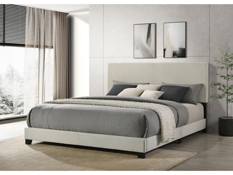 Dorian Cream Fabric Upholstered Eastern King Panel Bed - Ornate Home