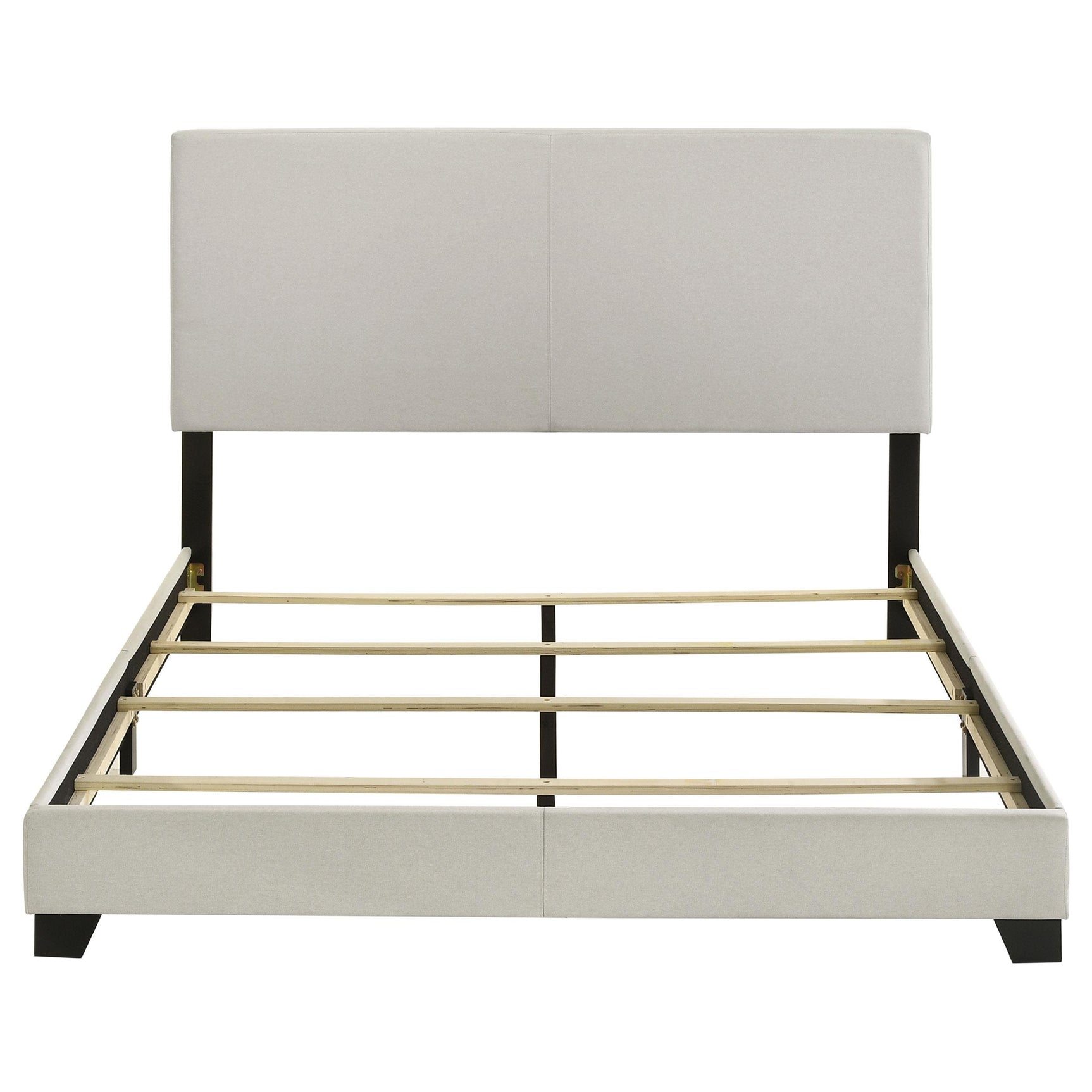 Dorian Cream Fabric Upholstered Queen Panel Bed - Ornate Home