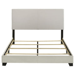 Dorian Cream Fabric Upholstered Queen Panel Bed - Ornate Home