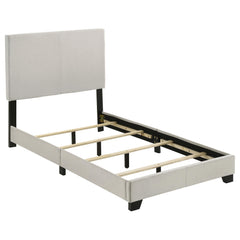 Dorian Cream Fabric Upholstered Twin Panel Bed - Ornate Home