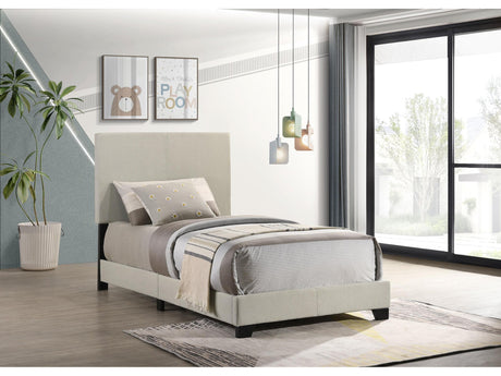 Dorian Cream Fabric Upholstered Twin Panel Bed - Ornate Home