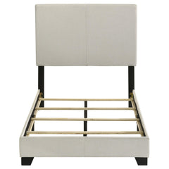 Dorian Cream Fabric Upholstered Twin Panel Bed - Ornate Home