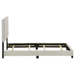 Dorian Cream Fabric Upholstered Twin Panel Bed - Ornate Home