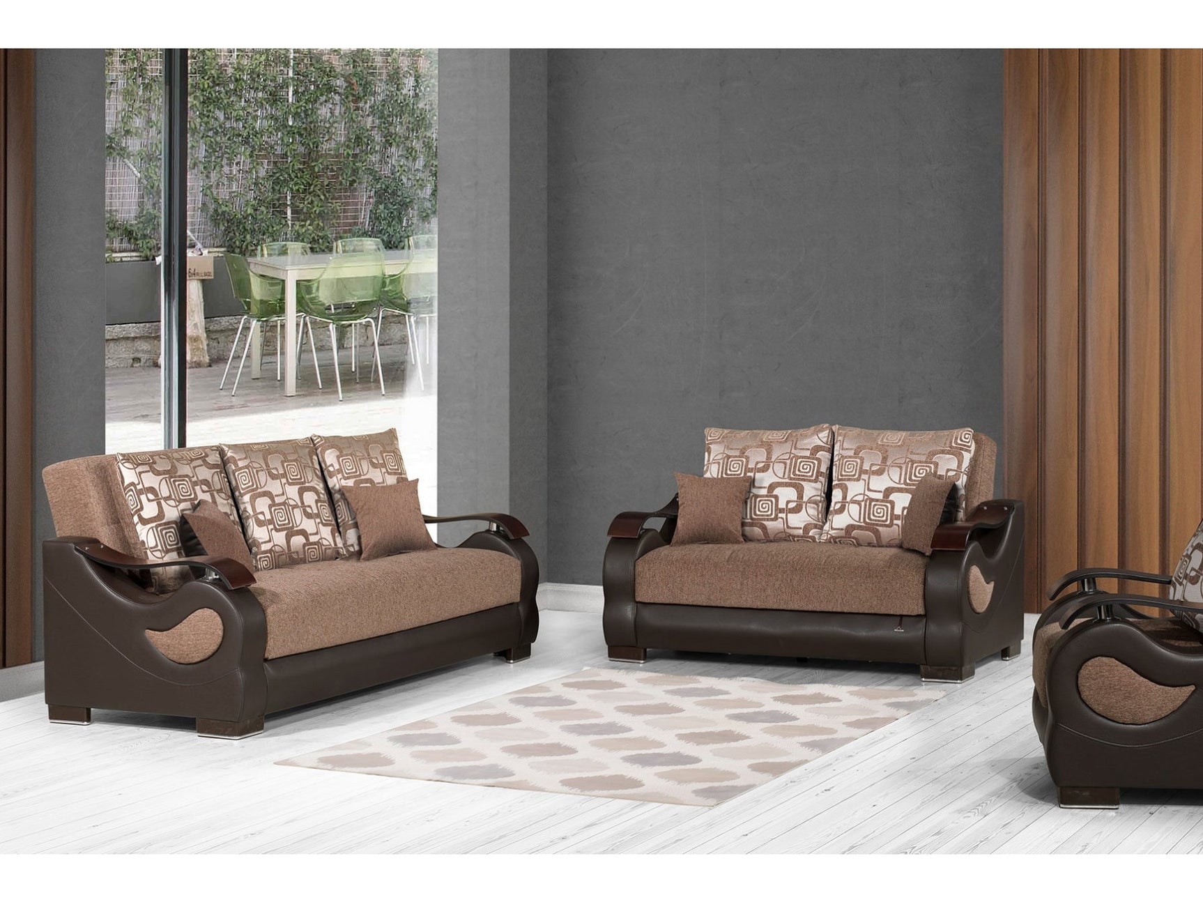 Dorian Sport Brown Living Room Set / 2pc - Ornate Home
