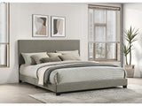 Dorian Taupe Fabric Upholstered California King Panel Bed - Ornate Home
