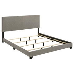 Dorian Taupe Fabric Upholstered California King Panel Bed - Ornate Home