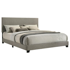 Dorian Taupe Fabric Upholstered California King Panel Bed - Ornate Home