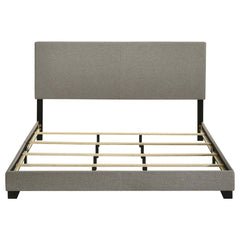 Dorian Taupe Fabric Upholstered California King Panel Bed - Ornate Home