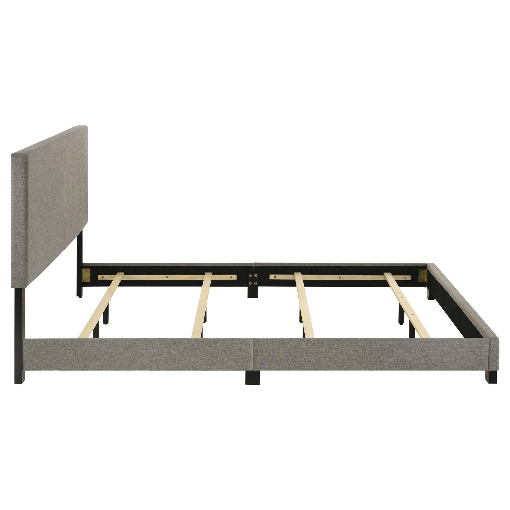 Dorian Taupe Fabric Upholstered Eastern King Panel Bed - Ornate Home