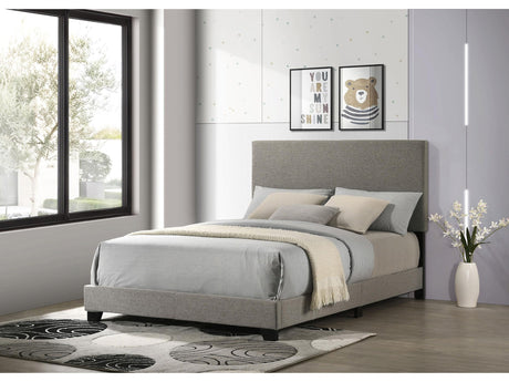 Dorian Taupe Fabric Upholstered Full Panel Bed - Ornate Home