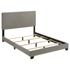 Dorian Taupe Fabric Upholstered Full Panel Bed - Ornate Home