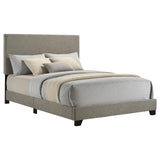 Dorian Taupe Fabric Upholstered Full Panel Bed - Ornate Home