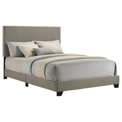Dorian Taupe Fabric Upholstered Full Panel Bed - Ornate Home