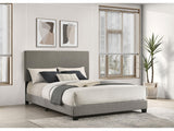 Dorian Taupe Fabric Upholstered Queen Panel Bed - Ornate Home