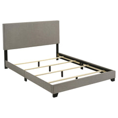 Dorian Taupe Fabric Upholstered Queen Panel Bed - Ornate Home