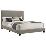 Dorian Taupe Fabric Upholstered Queen Panel Bed - Ornate Home