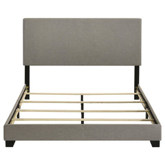 Dorian Taupe Fabric Upholstered Queen Panel Bed - Ornate Home