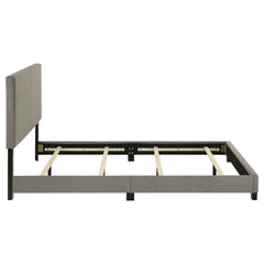 Dorian Taupe Fabric Upholstered Queen Panel Bed - Ornate Home