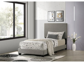 Dorian Taupe Fabric Upholstered Twin Panel Bed - Ornate Home