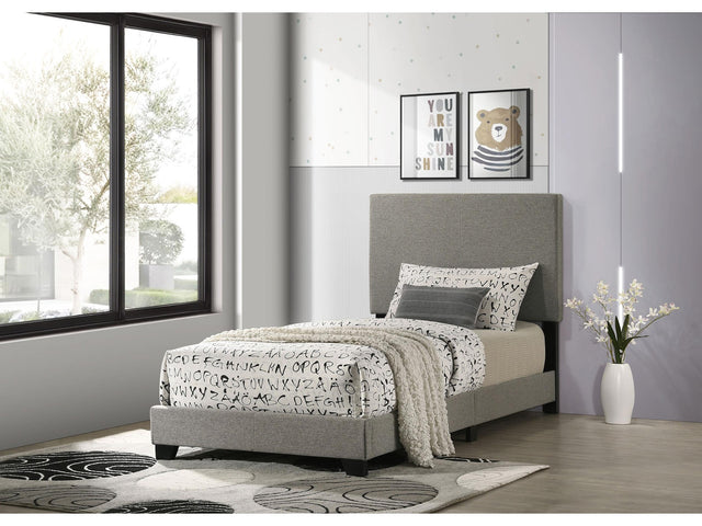 Dorian Taupe Fabric Upholstered Twin Panel Bed - Ornate Home