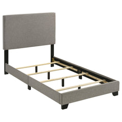 Dorian Taupe Fabric Upholstered Twin Panel Bed - Ornate Home