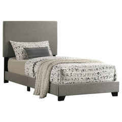 Dorian Taupe Fabric Upholstered Twin Panel Bed - Ornate Home