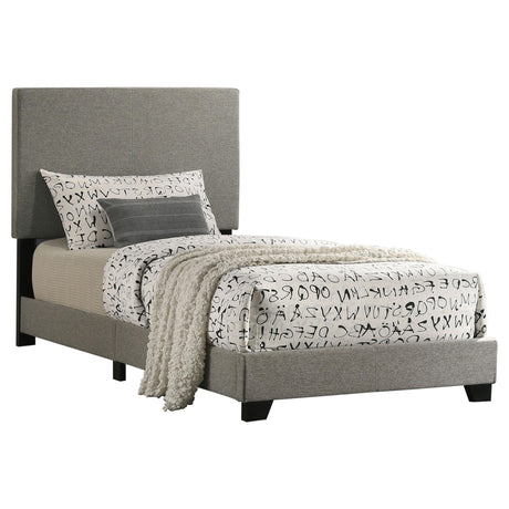 Dorian Taupe Fabric Upholstered Twin Panel Bed - Ornate Home