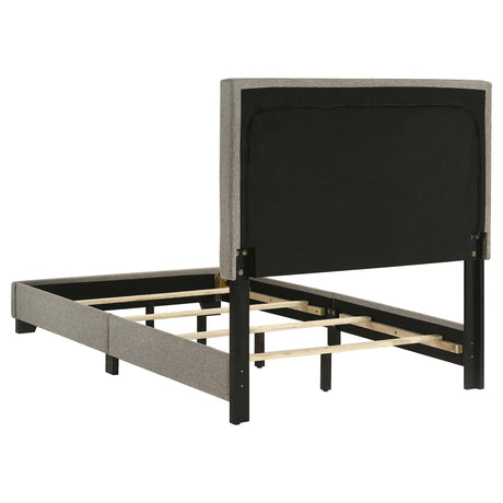 Dorian Taupe Fabric Upholstered Twin Panel Bed - Ornate Home