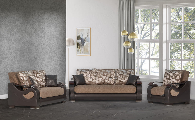 Dorian Sport Brown Living Room Set / 3pc - Ornate Home