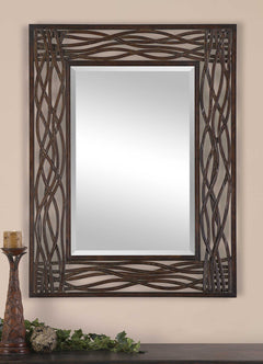 Dorigrass Brown Metal Mirror - Ornate Home