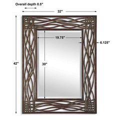 Dorigrass Brown Metal Mirror - Ornate Home
