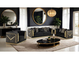 Doriphei Black Velvet/Gold Chair - Ornate Home