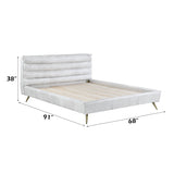 Doris Top Grain Leather Platform Bed Frame - Ornate Home