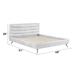 Doris Top Grain Leather Platform Bed Frame - Ornate Home