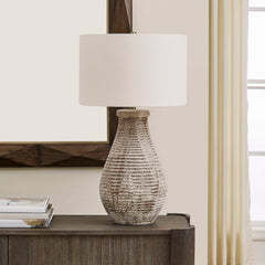 Dorothea Brown/Gray Textured Table Lamp - Ornate Home