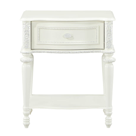 Dorothy Ivory Nightstand W/1 Drawer - Ornate Home