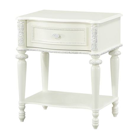 Dorothy Ivory Nightstand W/1 Drawer - Ornate Home
