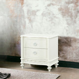 Dorothy Ivory Nightstand W/2 Drawers - Ornate Home