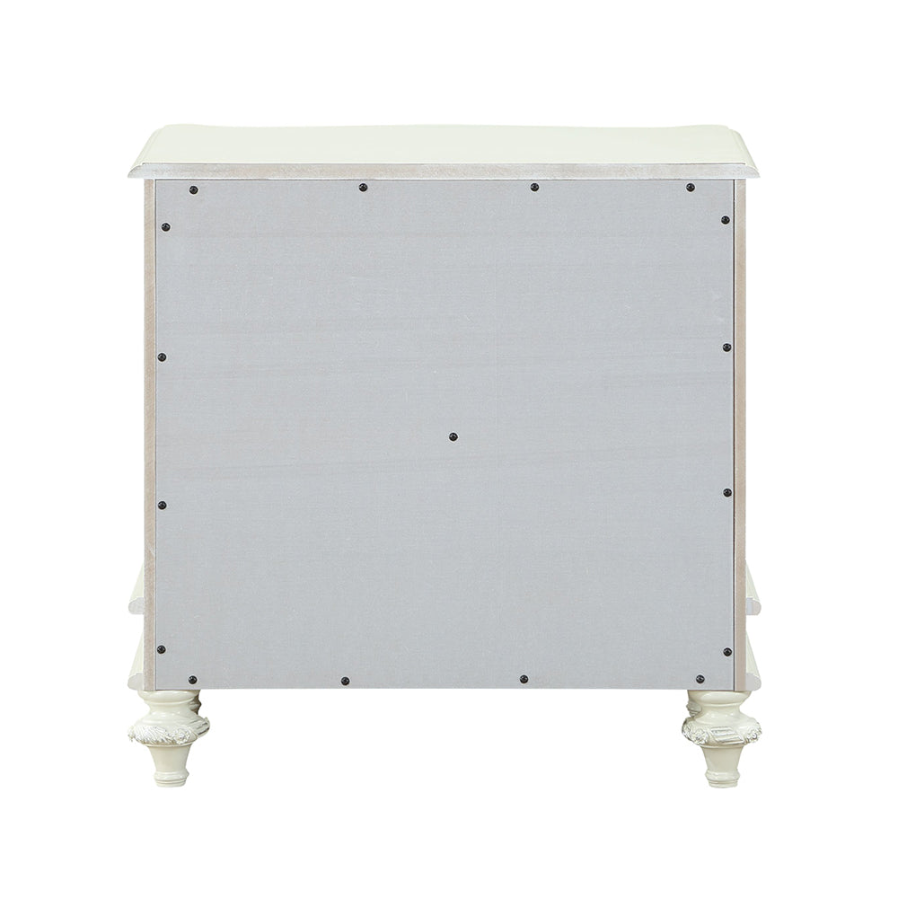 Dorothy Ivory Nightstand W/2 Drawers - Ornate Home