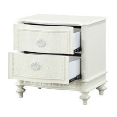 Dorothy Ivory Nightstand W/2 Drawers - Ornate Home