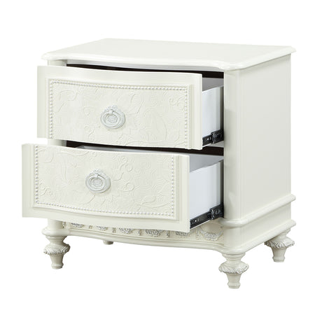 Dorothy Ivory Nightstand W/2 Drawers - Ornate Home