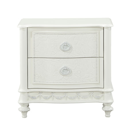 Dorothy Ivory Nightstand W/2 Drawers - Ornate Home
