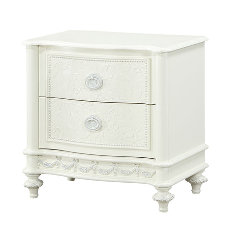 Dorothy Ivory Nightstand W/2 Drawers - Ornate Home